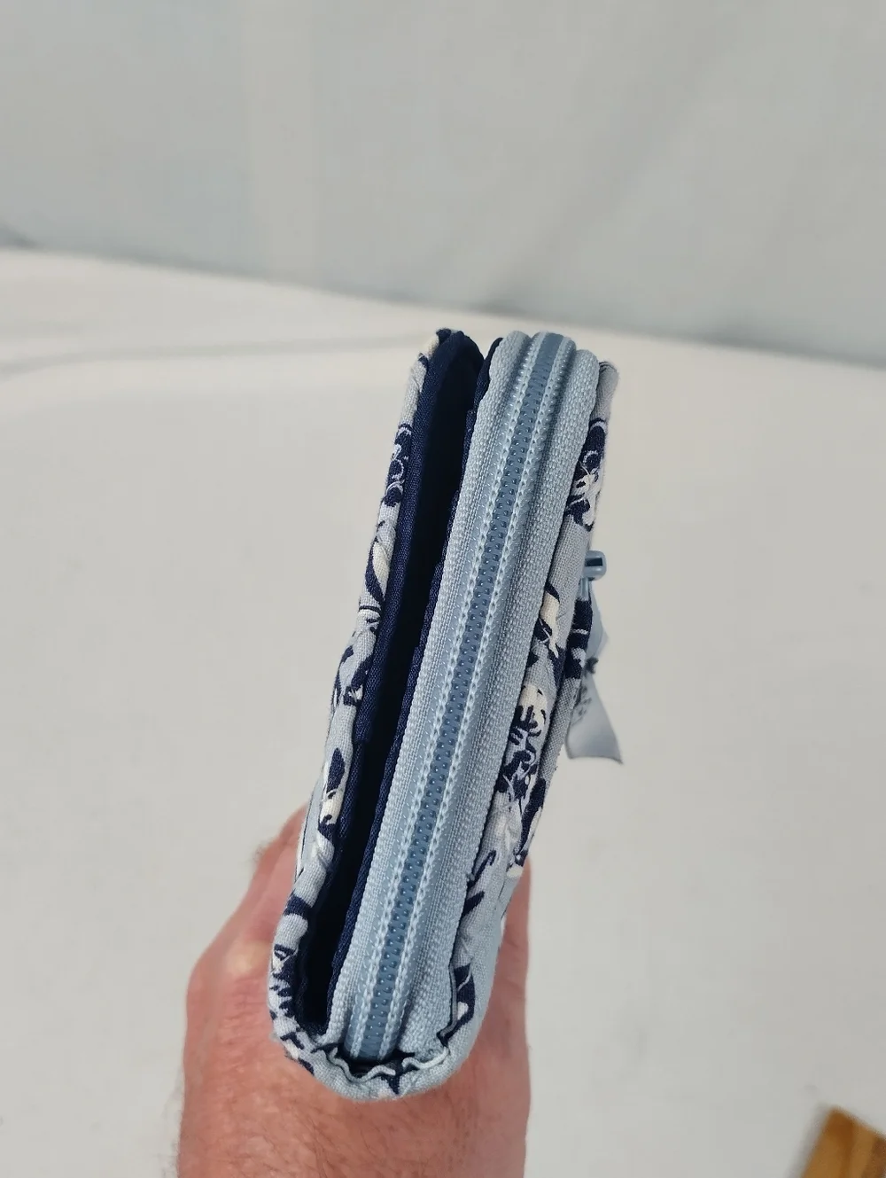 Vera Bradley Teal and Navy Zip Around Clutch Wallet